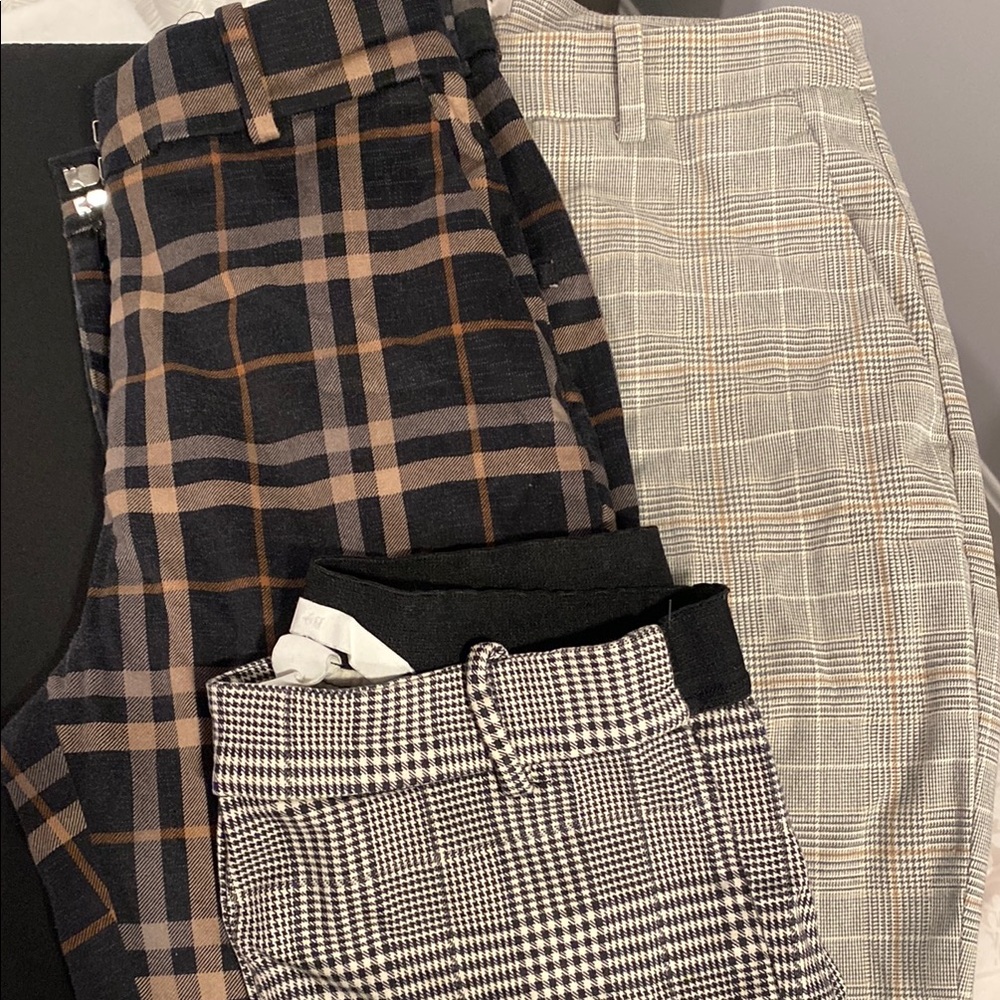 Forever 21 Black and Brown Plaid Trousers